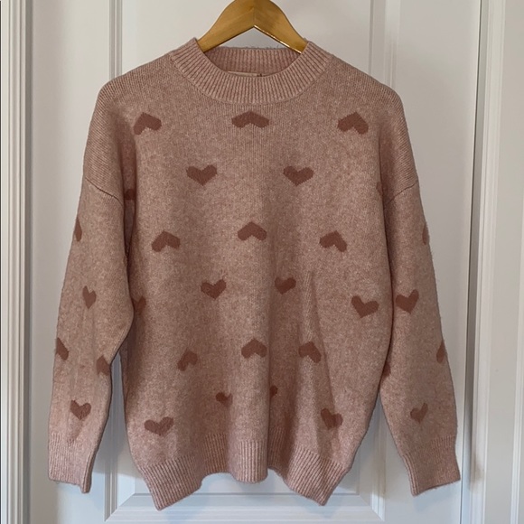 Soft Round Neck Hearts Sweater - Picture 4 of 8